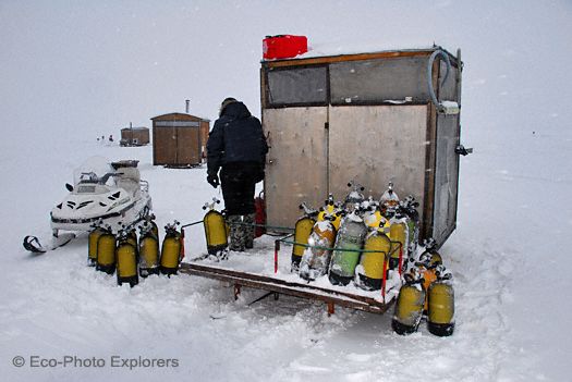 Tank fill station at base camp