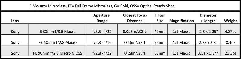 Sony macro lens options for underwater photography